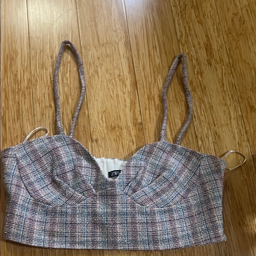 Zara plaid Crop Top